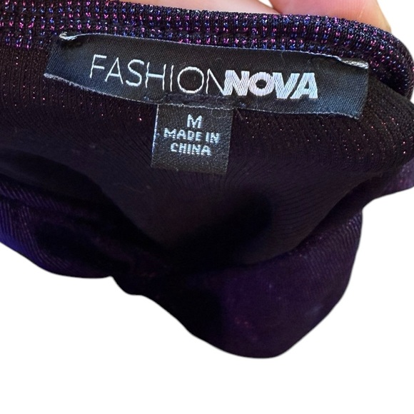 Fashion Nova One Last Chance Purple Sparkly Party Event Long Sleeve Maxi Dress - Picture 7 of 8